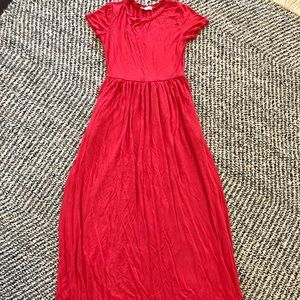 Red maxi dress